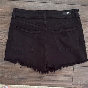 Kut from the Kloth Black Jean Shorts with Frayed Hem